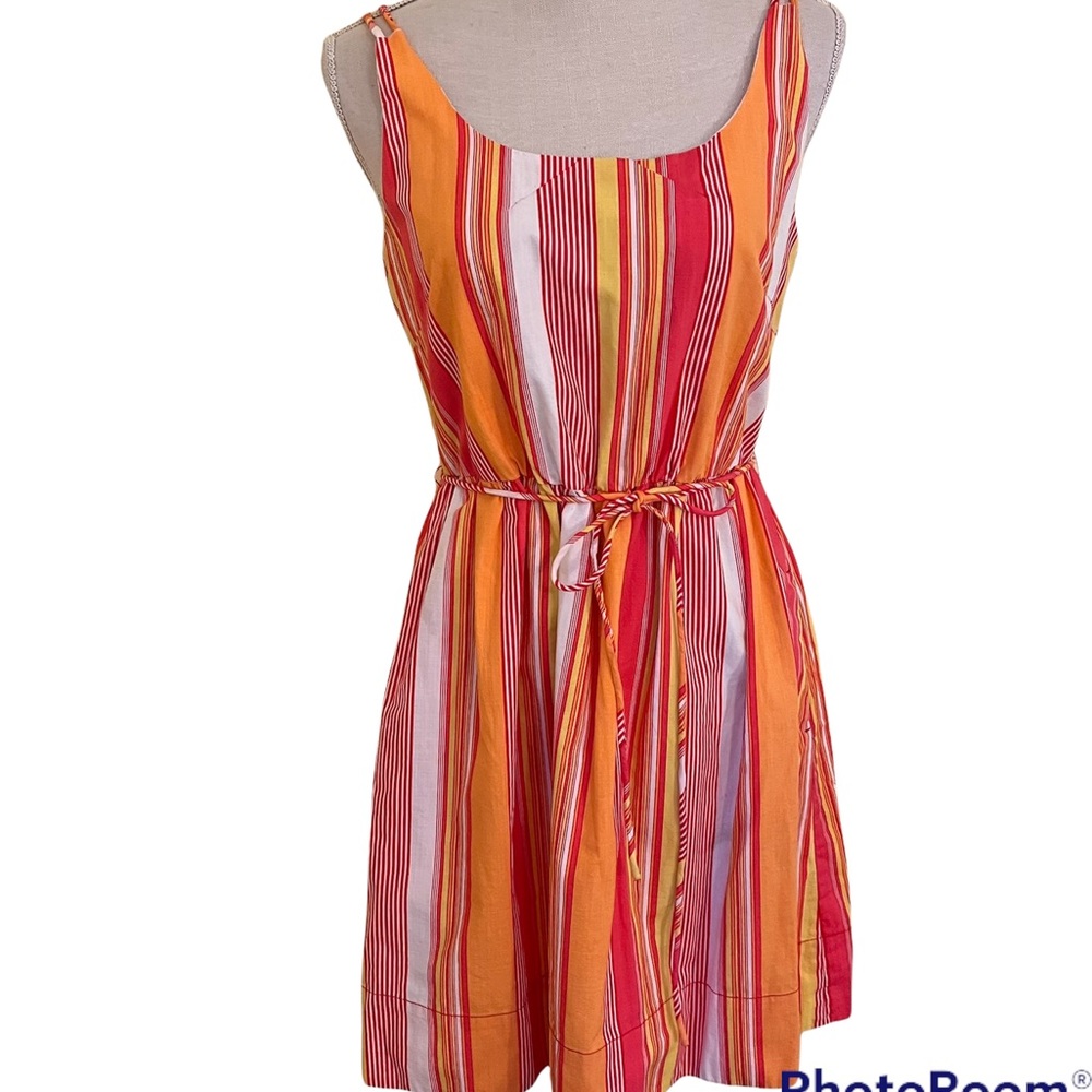 Tulle Cotton Sleeveless Striped Dress M NWOT